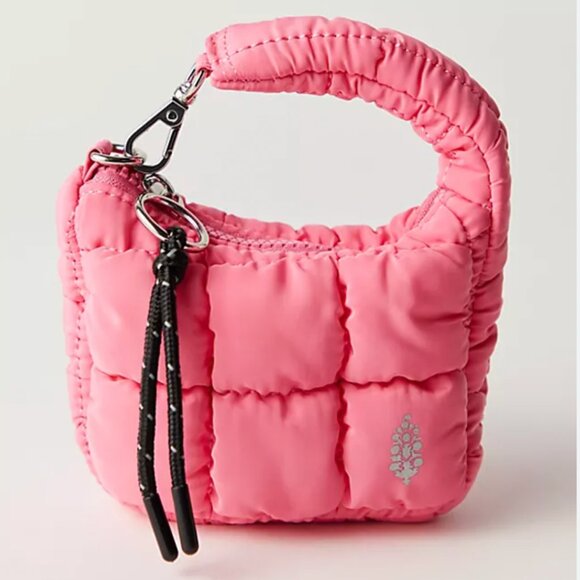 Free People Handbags - Free People Pink Bubblegum Quilted Micro Pouch